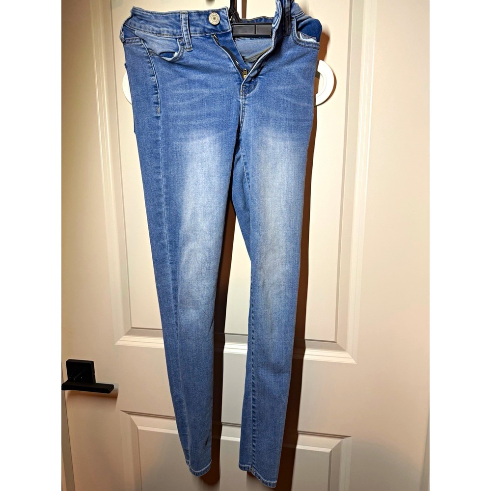 SO Ultimate Jegging Womens High Rise Slim Jeans Light Wash Blue Denim Size 0/24
